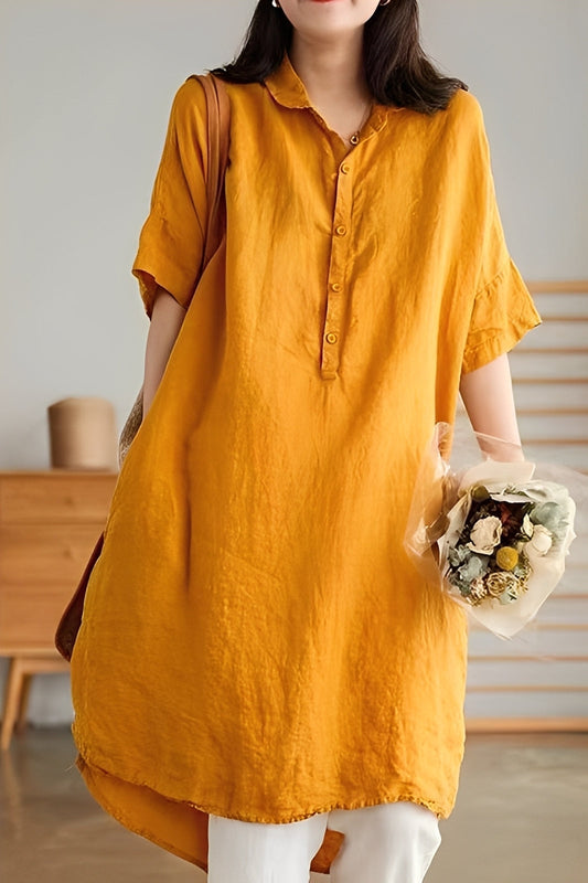 Krystina - Lässiges Leinen-Hemdkleid für Damen