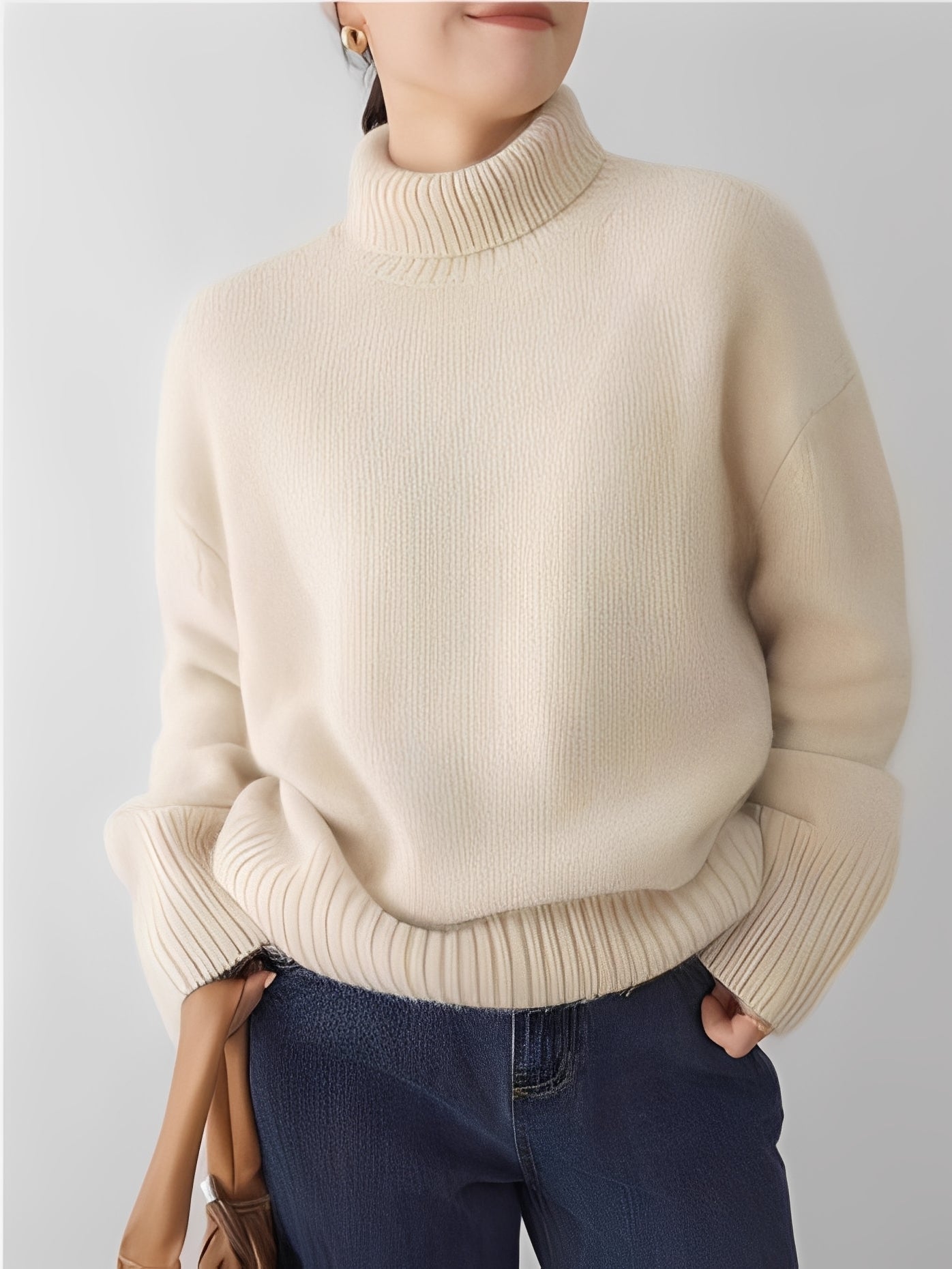 Adrienne - Eleganter, legerer Kaschmir-Rollkragenpullover