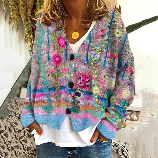 Nydia - Bequemer, weicher Damenpullover mit Muster