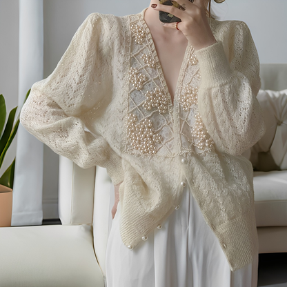 Jolie - Schicker Strickpulli mit Perlmuttknöpfen