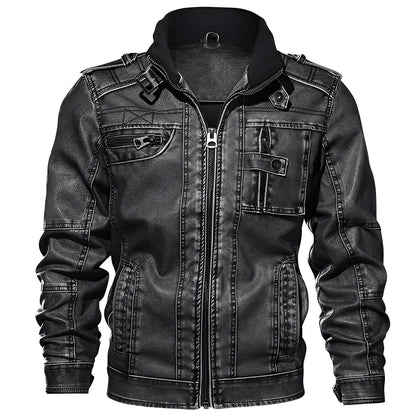 Kevin - Traditionelle Herrenlederjacke mit Taschen