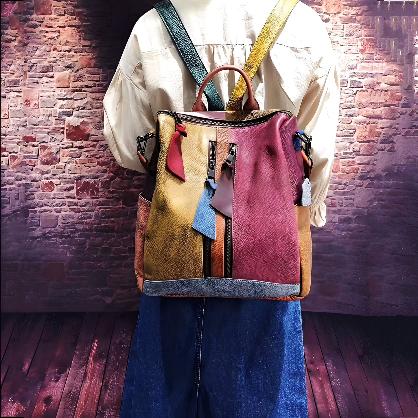 Alayna - Klassischer Damenlederrucksack