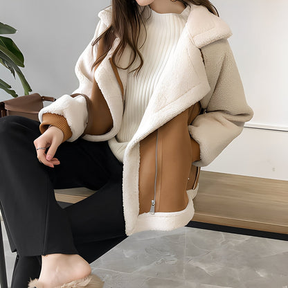 Lucienne - Bequemer Oversize-Kunstfellmantel für Damen