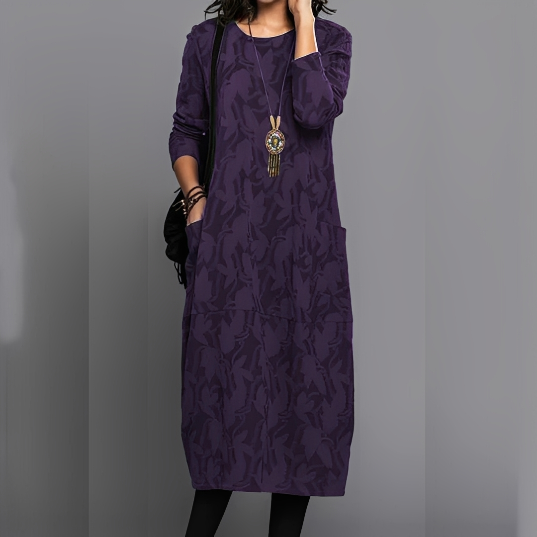 Sébastienne - Lockeres Winterkleid mit Rundhals für Damen