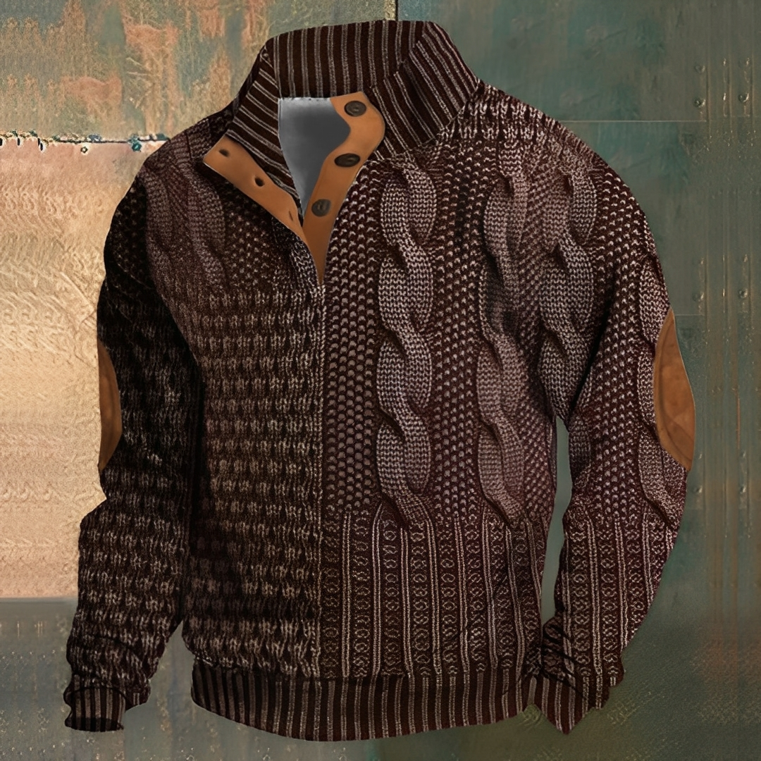 Nazaire - Herrenpullover mit 3D-Druckmotiv