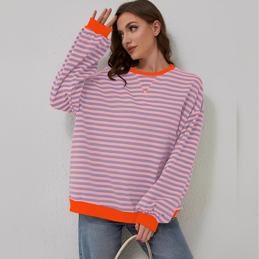 Pénélope - Großer gestreifter Pullover für Damen