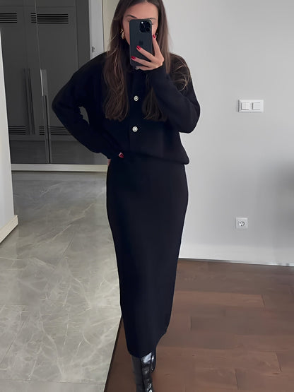 Cecilia - Schickes Set aus Strickjacke und Rock für Frauen