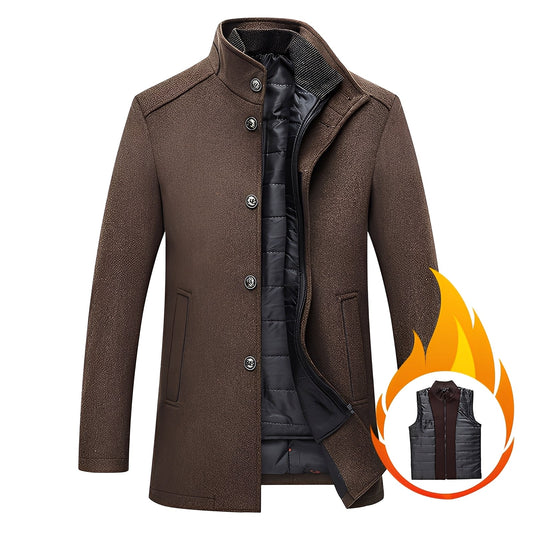 Axton - Elegante Herrenjacke aus Wolle mit integrierter Weste