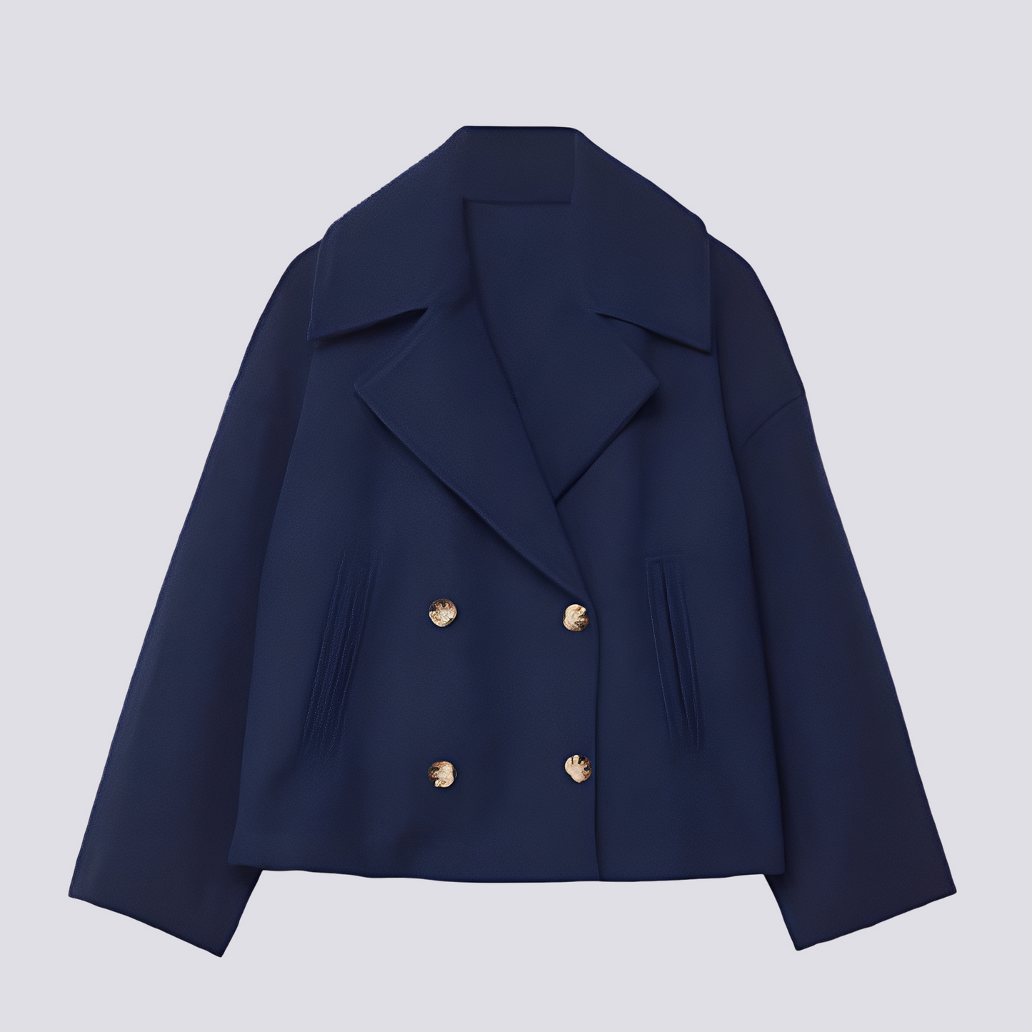 Bethney - Stilvolle kurze Wolljacke mit Reverskragen für Damen