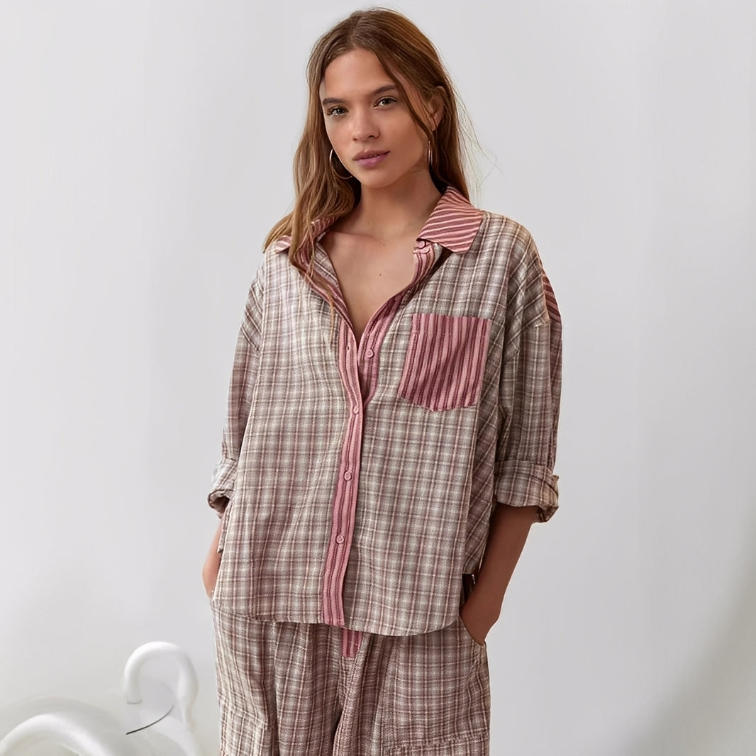 Elenora - Gemütliches, lockeres zweiteiliges Damen-Pyjama-Set