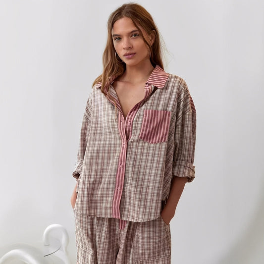 Elenora - Gemütliches, lockeres zweiteiliges Damen-Pyjama-Set