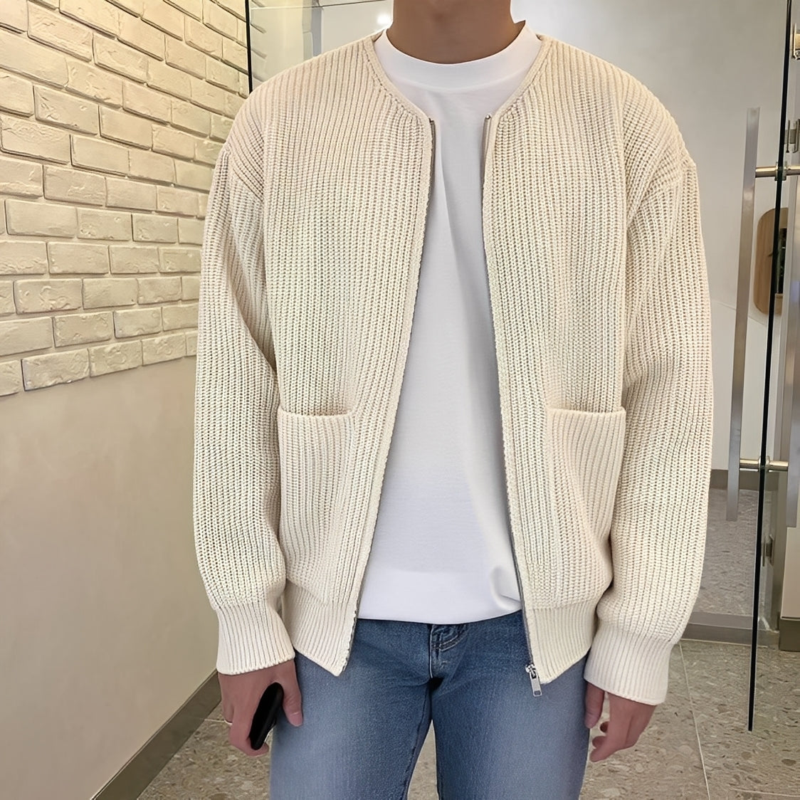 Lyam - Modischer Herren-Cardigan mit Tasche