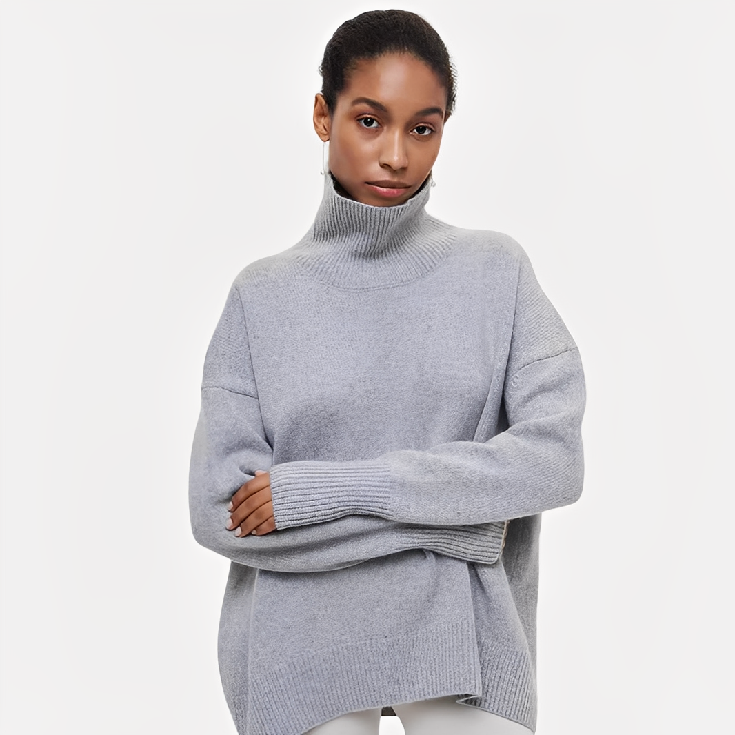 Margery - Damenpullover mit weitem Schnitt und hohem Kragen