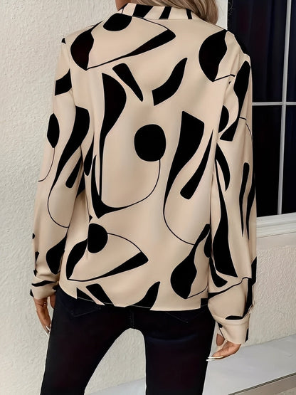 Melville - Stilvolle Damenbluse mit langen Ärmeln und Muster