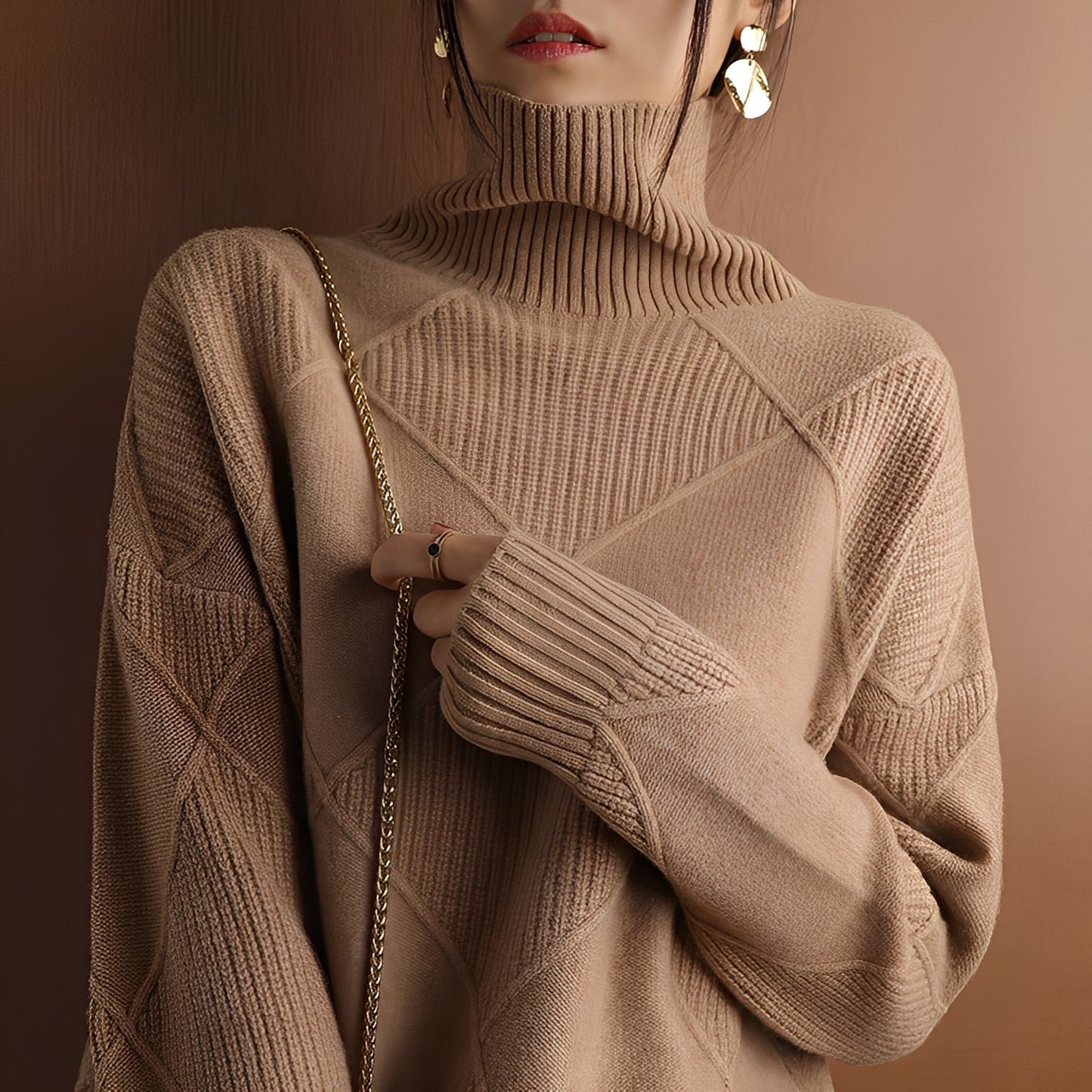 Mariette - Damen Oversize-Rollkragenpullover für den Winter