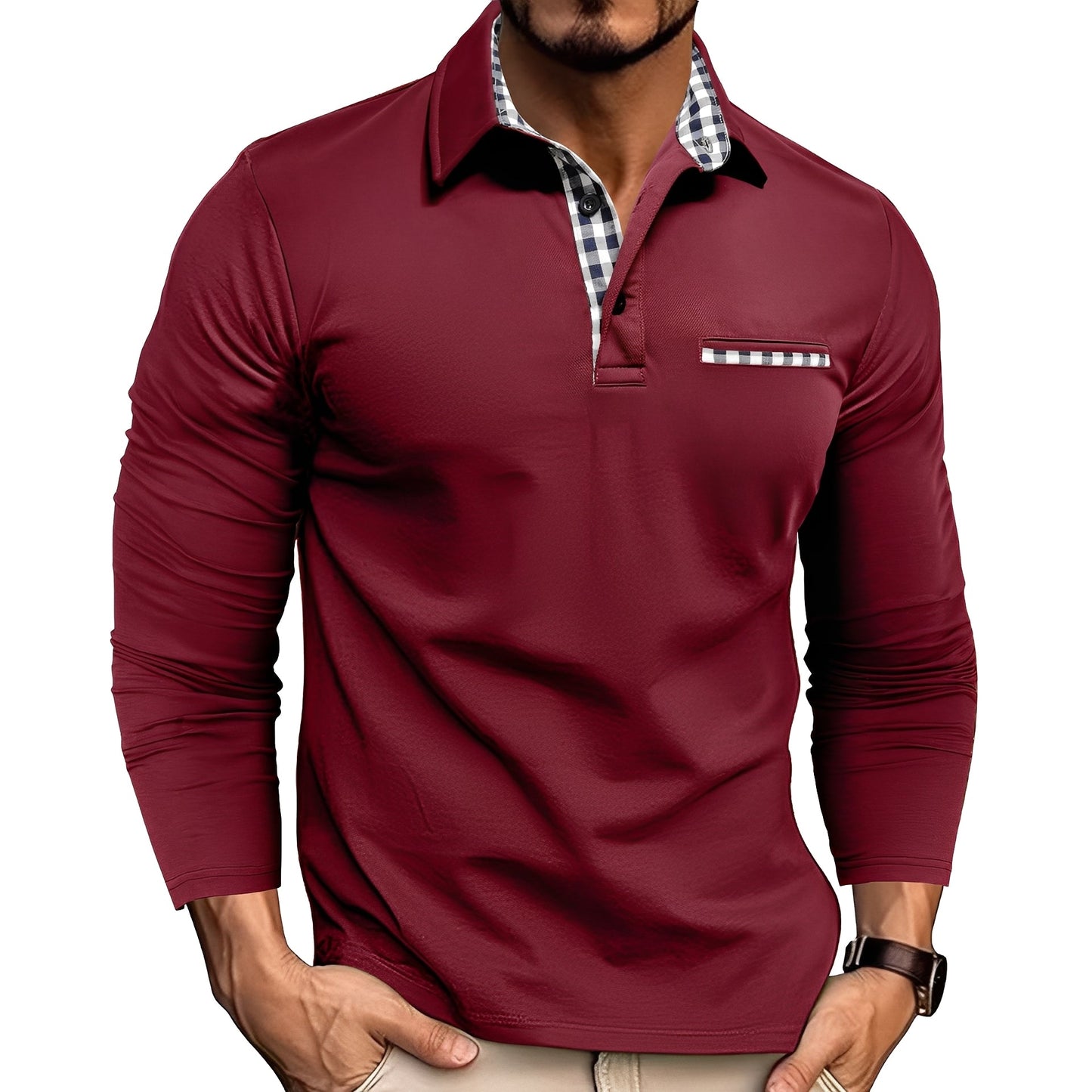 Grover - Stilvolles Langarm-Poloshirt für Herren