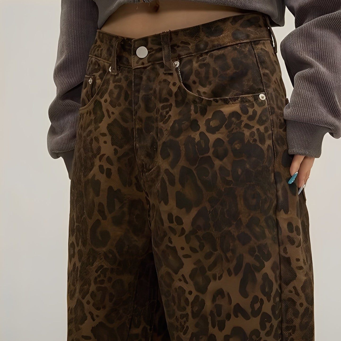 Felecia - Trendige, bedruckte Damen-Baggy-Jeans