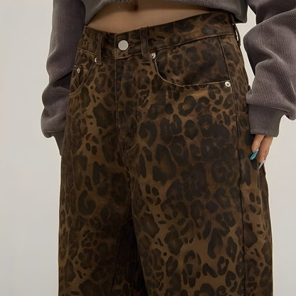 Felecia - Trendige, bedruckte Damen-Baggy-Jeans