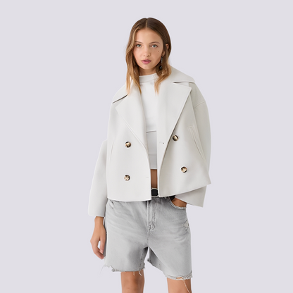 Bethney - Stilvolle kurze Wolljacke mit Reverskragen für Damen