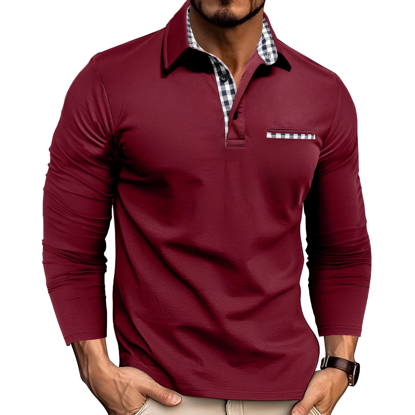 Jerome - Bequemes Langarm-Herren-Poloshirt