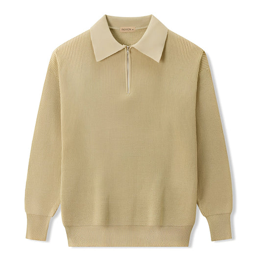 Justin - Moderner Herrenpullover mit halbem Zipper