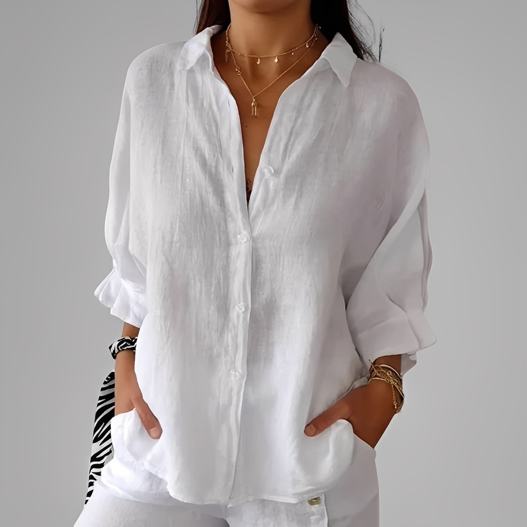 Antoinete - Elegante Damenbluse mit langen Ärmeln