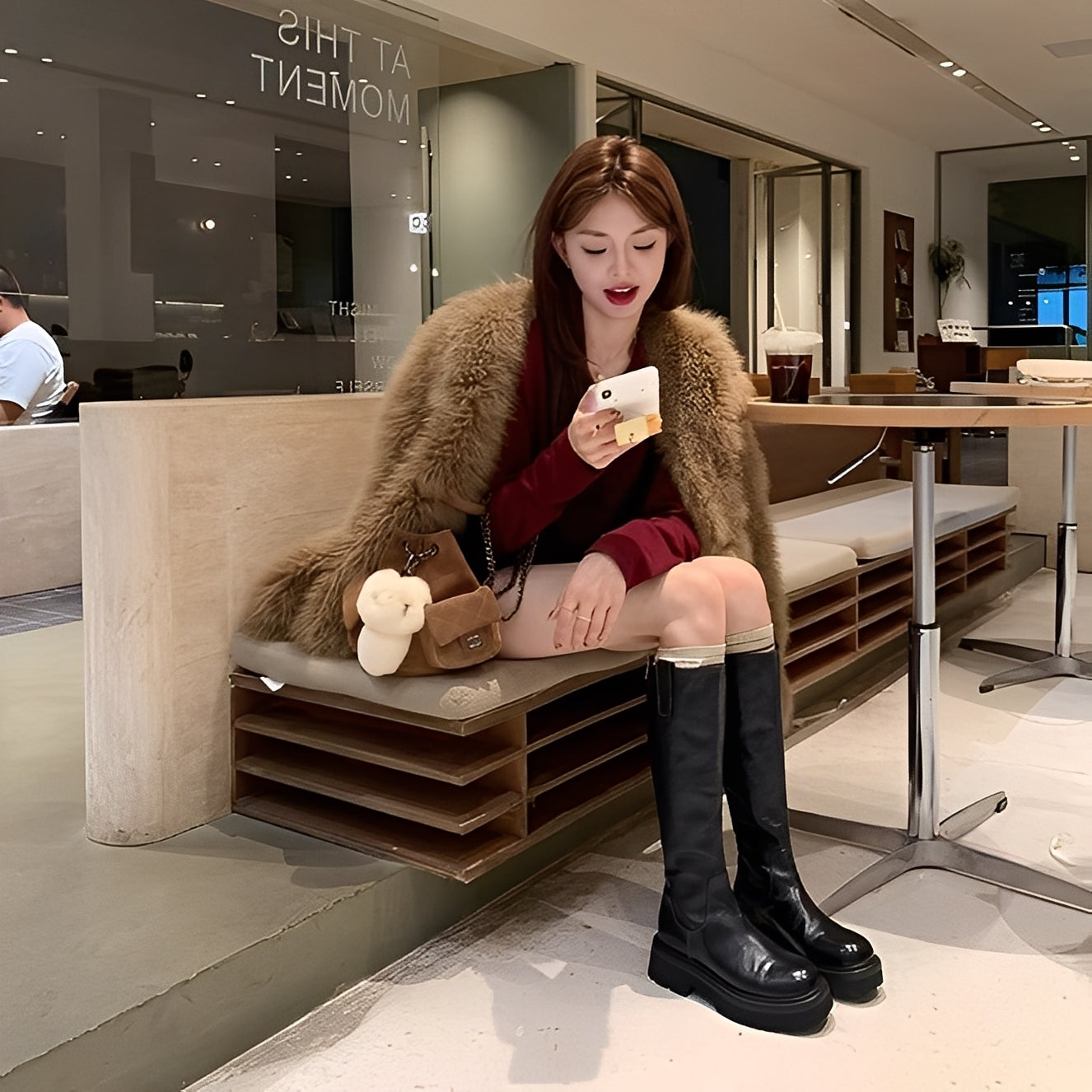 Christine - Modische lange Lederstiefel für Damen