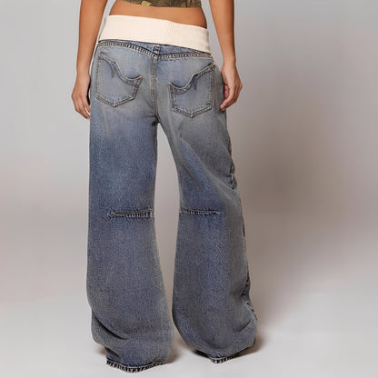 Vanessa - Komfortable, vorgewaschene Baggy-Jeans für Frauen
