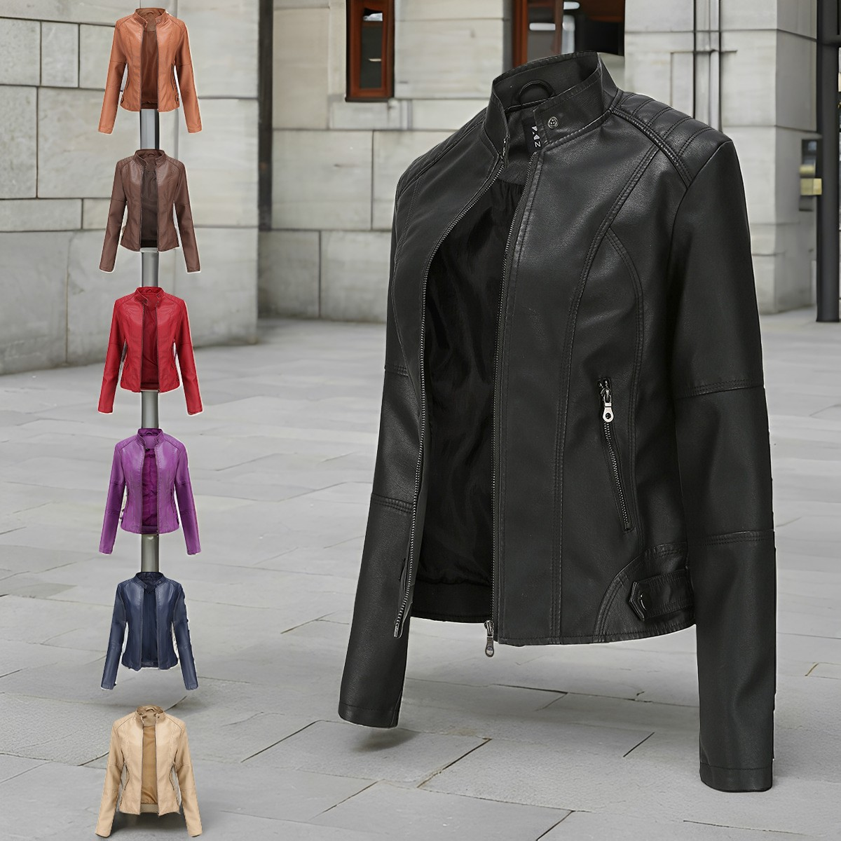 Martha - Elegante, schmal geschnittene Damenlederjacke