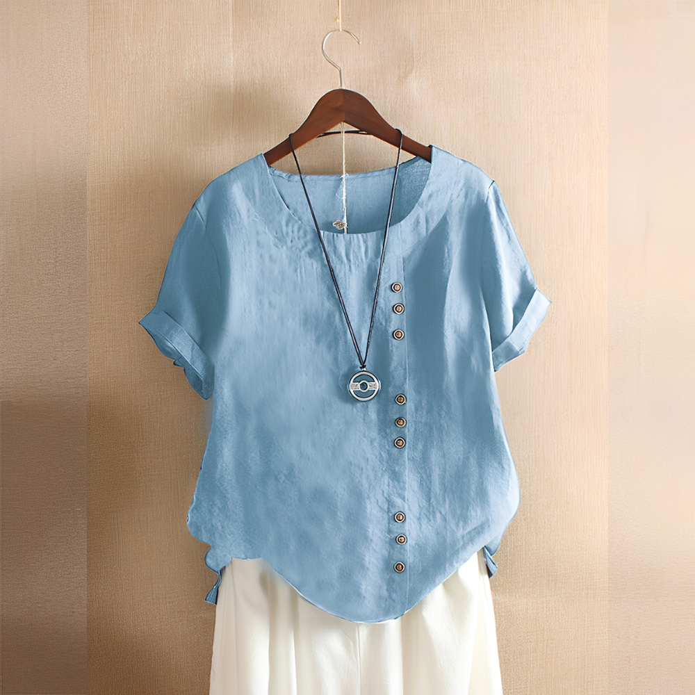 Corrine - Traditionelle, locker sitzende Damen-Leinenbluse