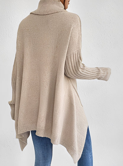 Wendy - Eleganter langer Damenpullover mit Rollkragen