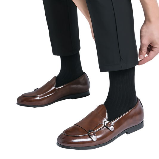 Bryan - Formelle Herren-Lederslipper mit doppelter Schnalle