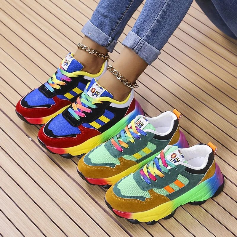 Jolie - Farbige Damen-Sneaker mit dicker Sohle