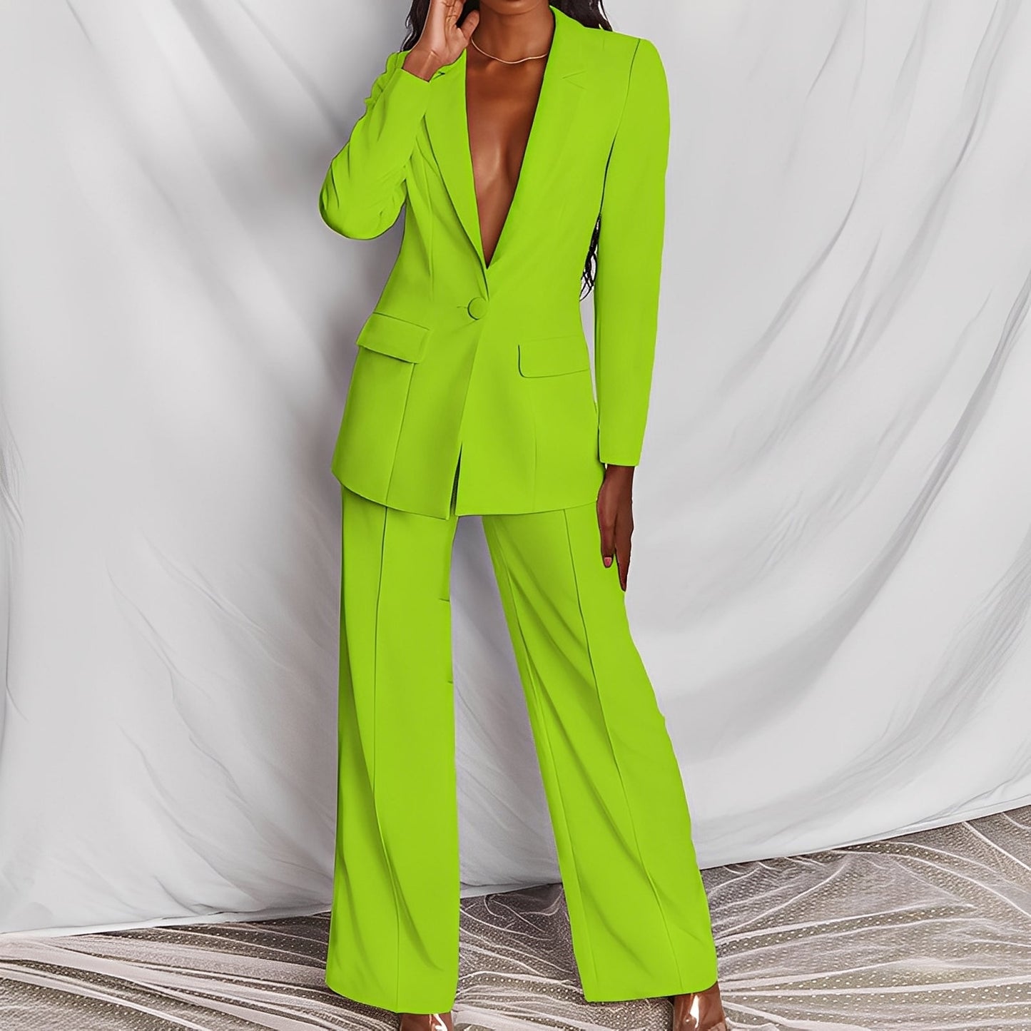 Darcey - Breites, modernes Damenanzug-Set mit Blazer und Hose