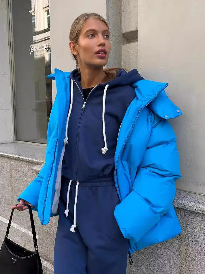 Louisa - Gestepptes kurzes Hoodie mit Kapuze