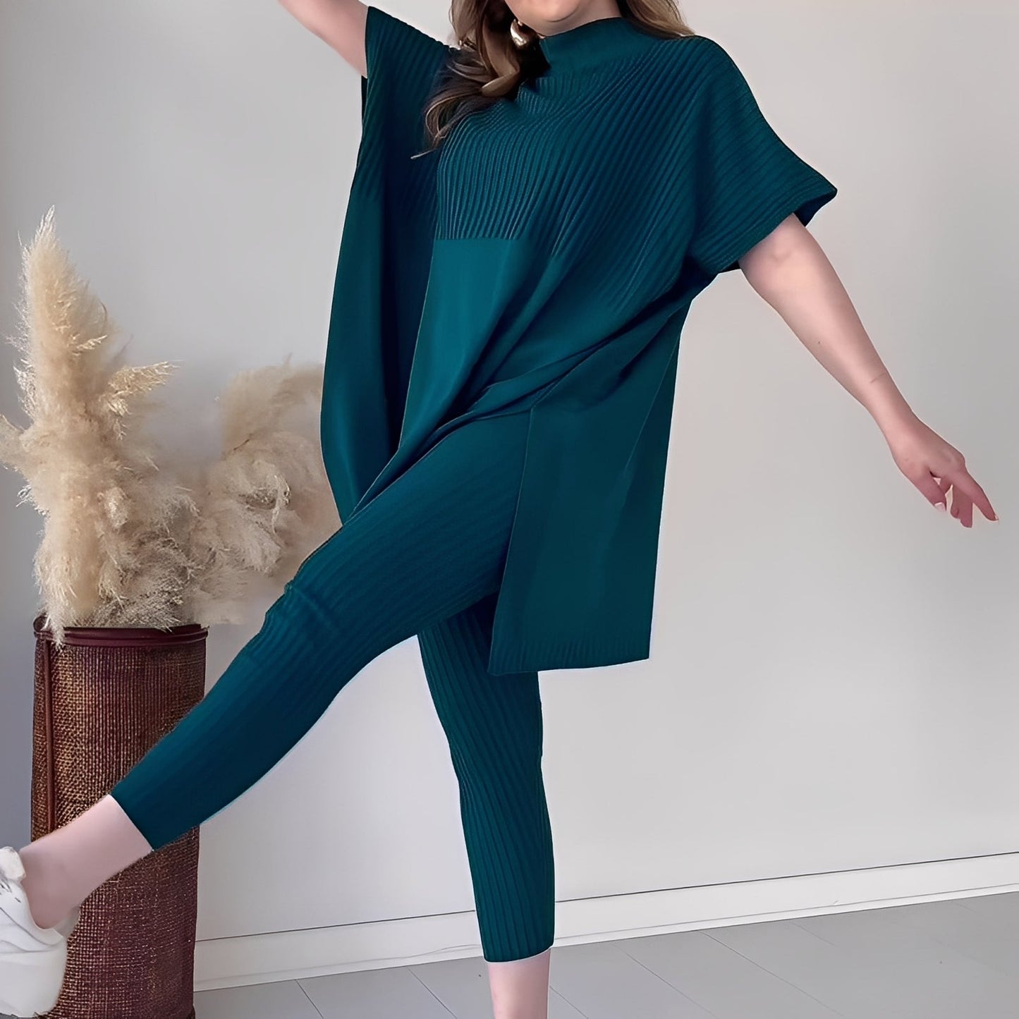 Roxanna - Bequemes, locker geschnittenes Damen-Strickset aus zwei Teilen