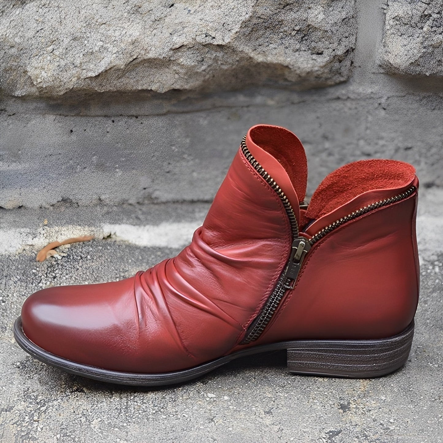 Veronica - Zeitlose Lederstiefel für Damen mit Zipper