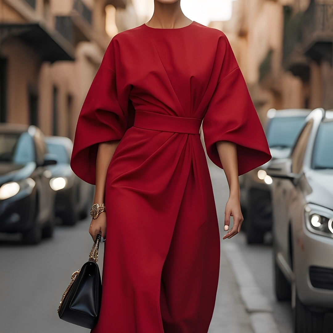 Lauriane - Stilvolles Damenkleid mit Laternenärmeln