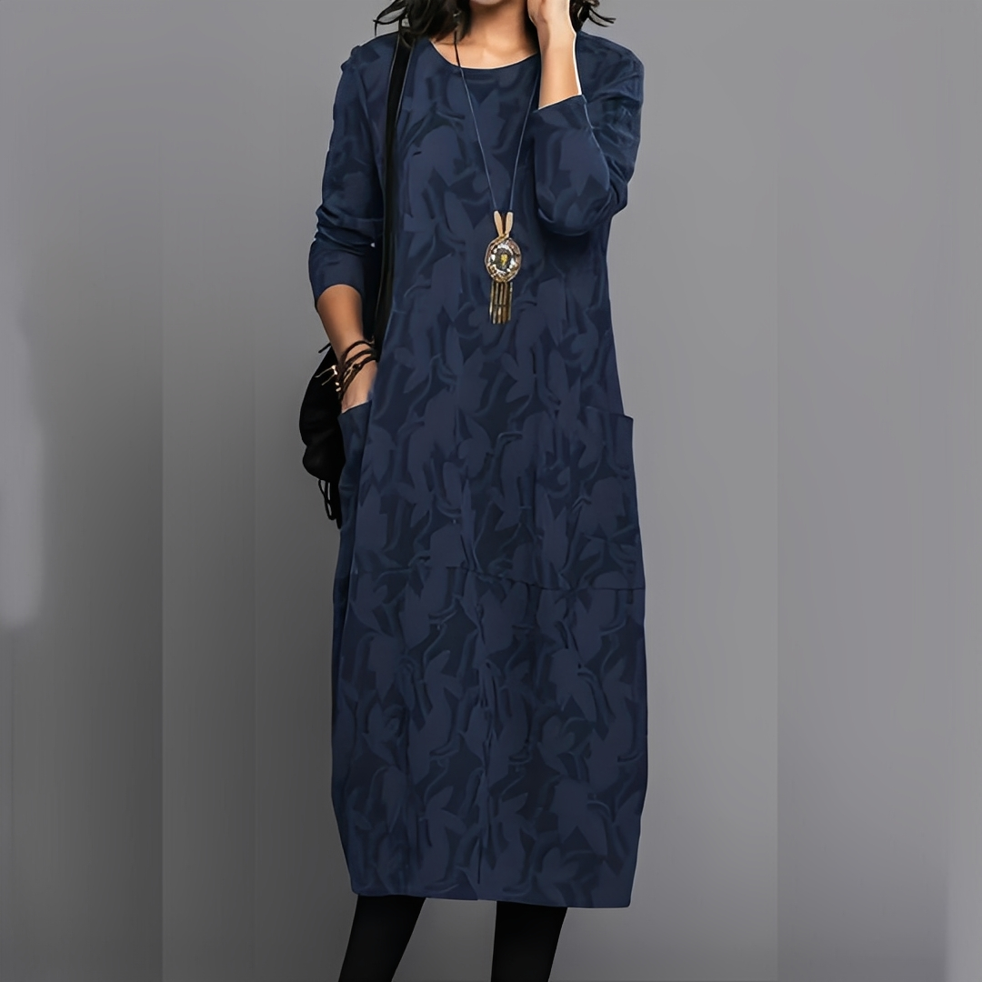 Sébastienne - Lockeres Winterkleid mit Rundhals für Damen