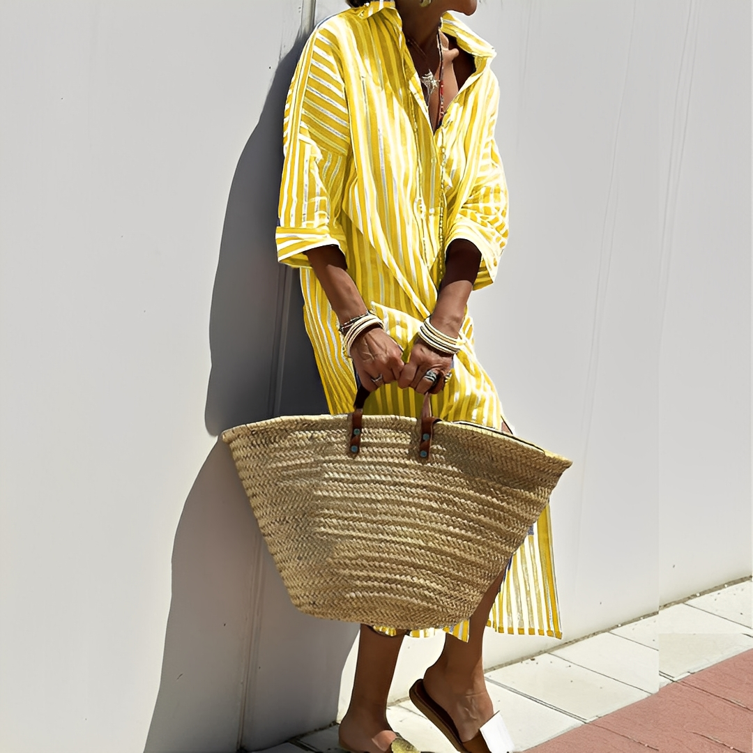 Paulette - Klassisches Damen-Hemdkleid mit Streifen