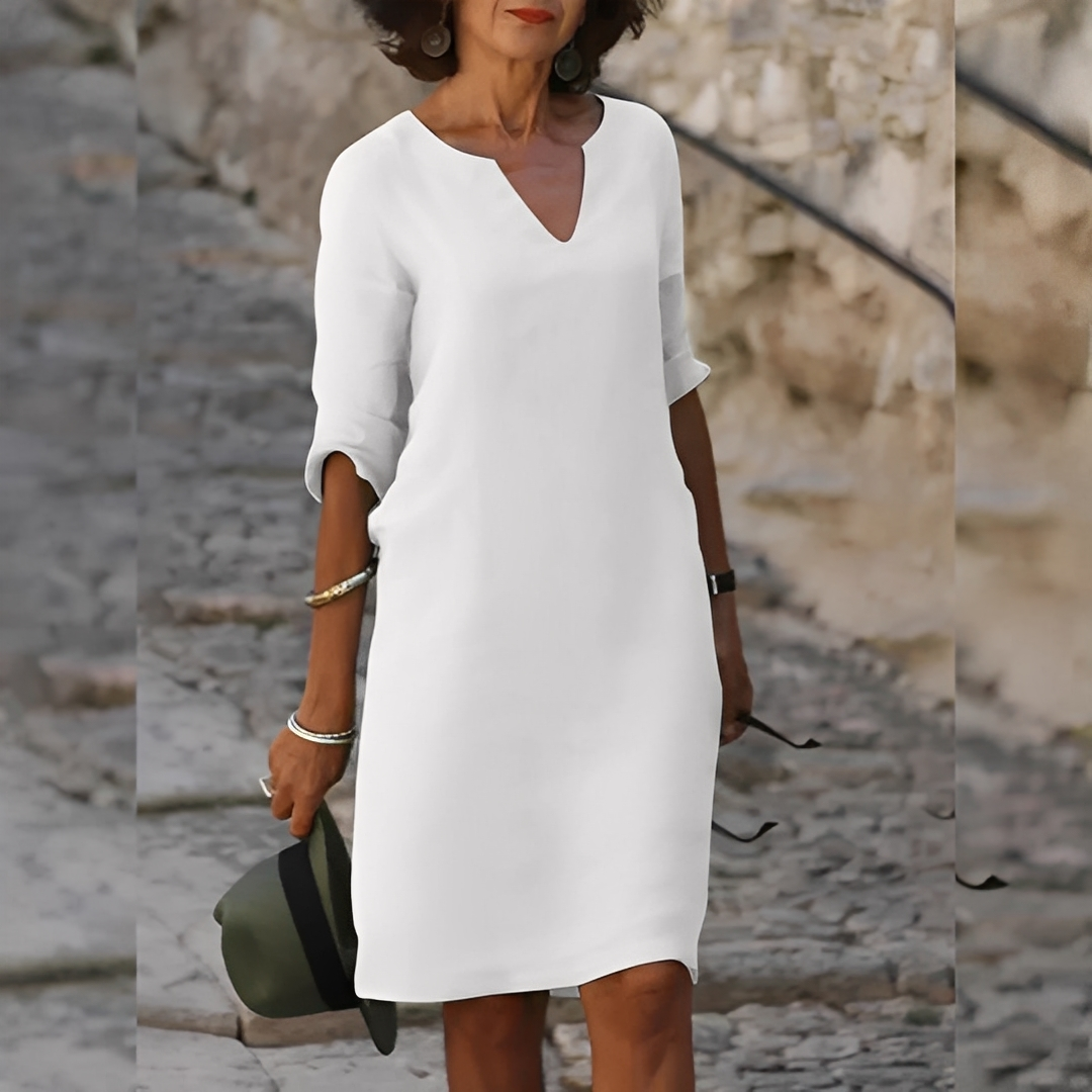 Guilaine - Elegantes Damenkleid mit V-Ausschnitt