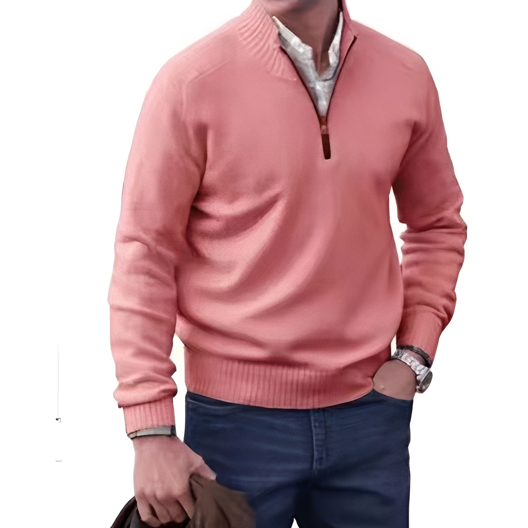 Matéo - Herren-Strickpullover mit halbem Reißverschluss