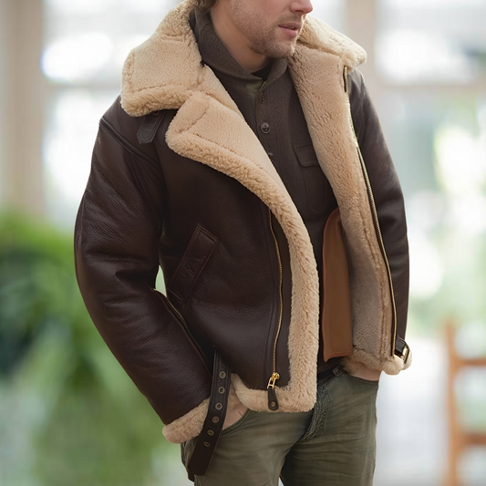 Leandro – Herren Lederjacke im Biker-Stil