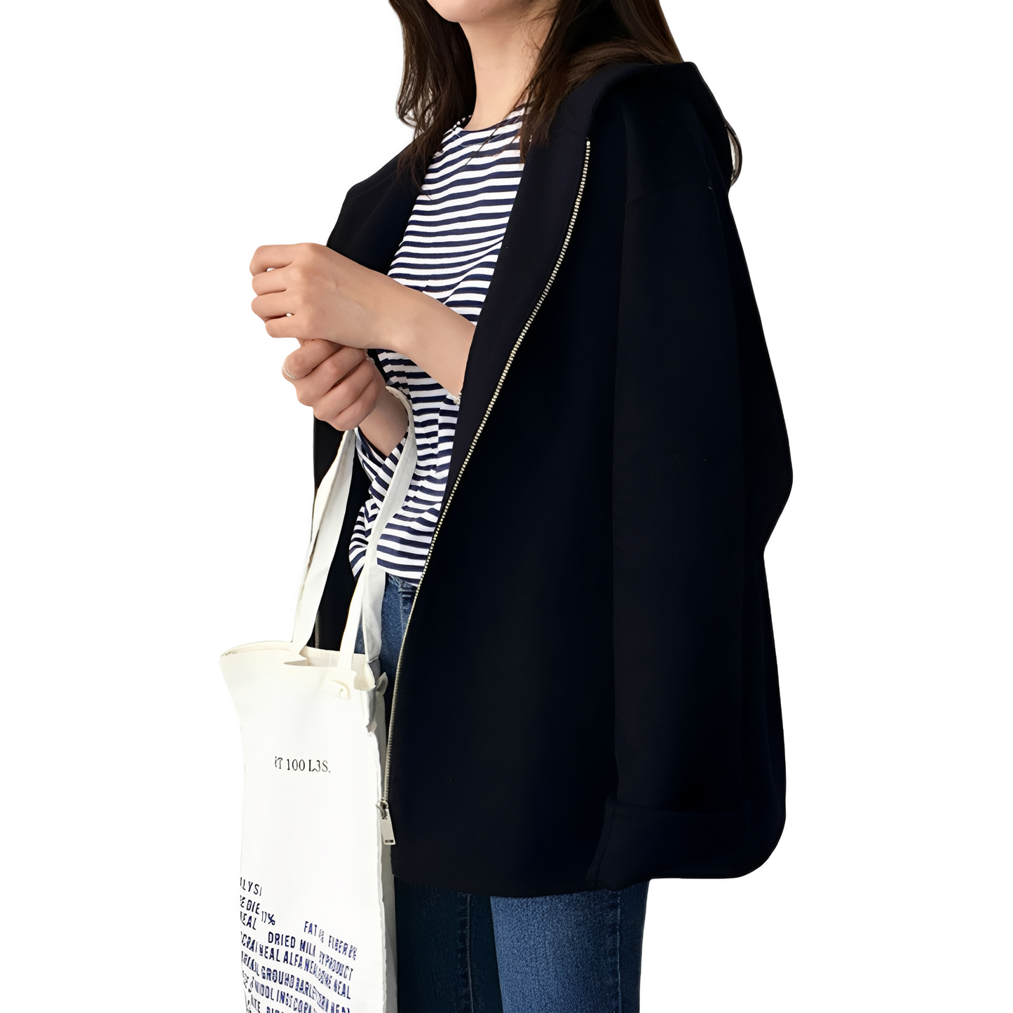 Julie - Weicher Mantel aus Wolle mit Reißverschluss für Damen