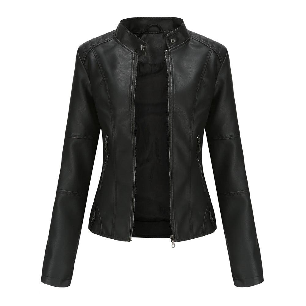 Martha - Elegante, schmal geschnittene Damenlederjacke