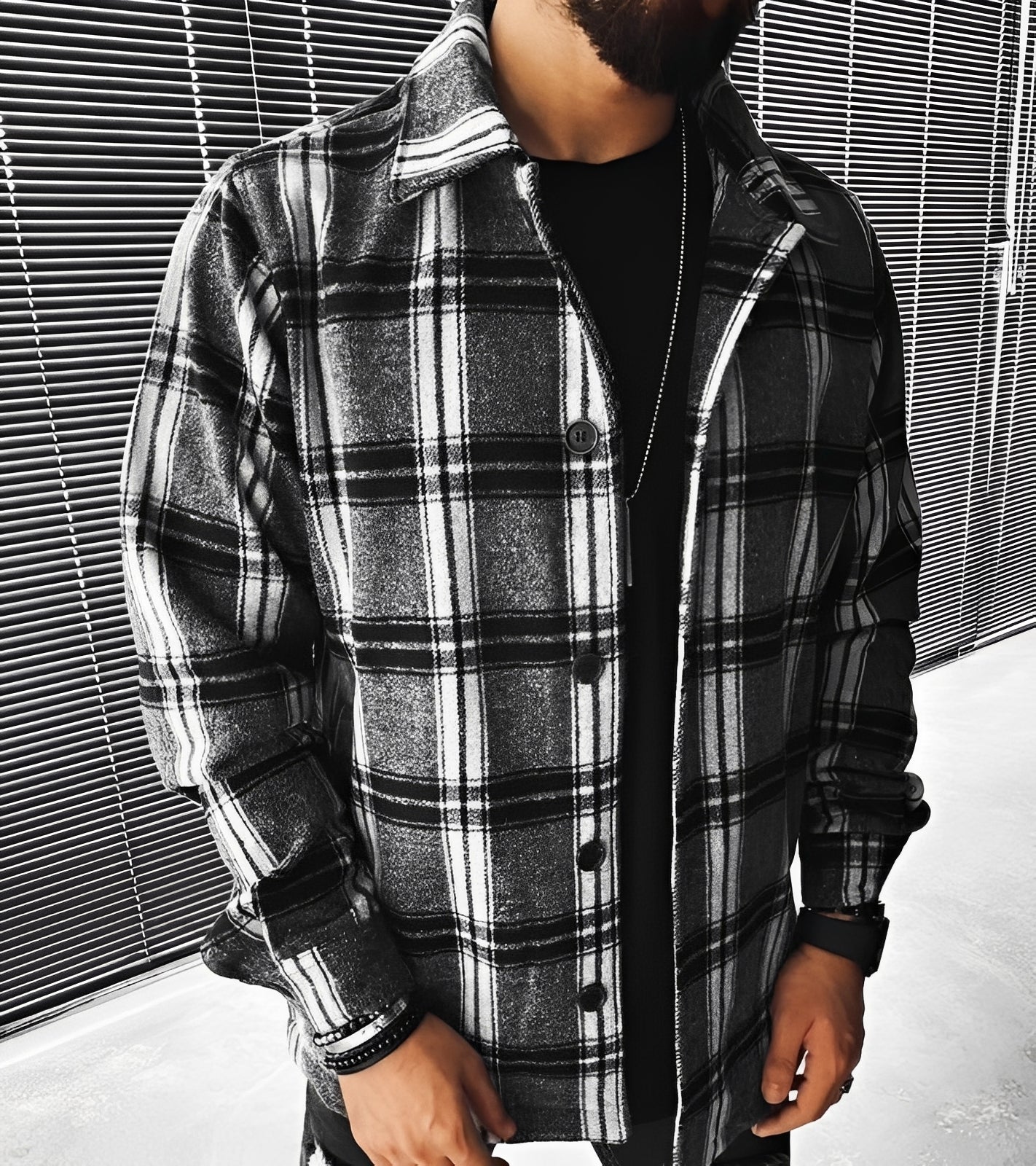 Eugene - Elegantes kariertes Herren-Langarmhemd