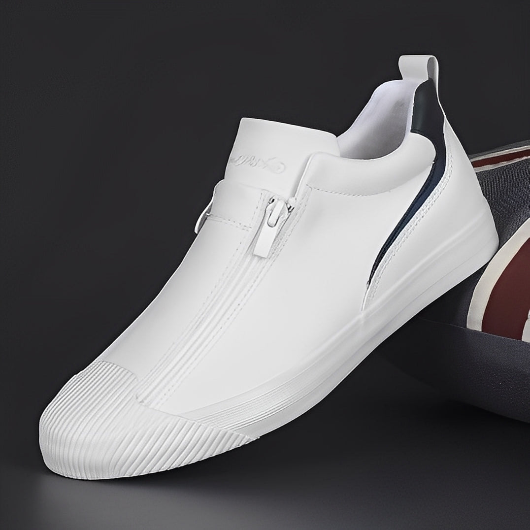 Jerred - Moderne Herrenschuhe aus Leder mit Zipper