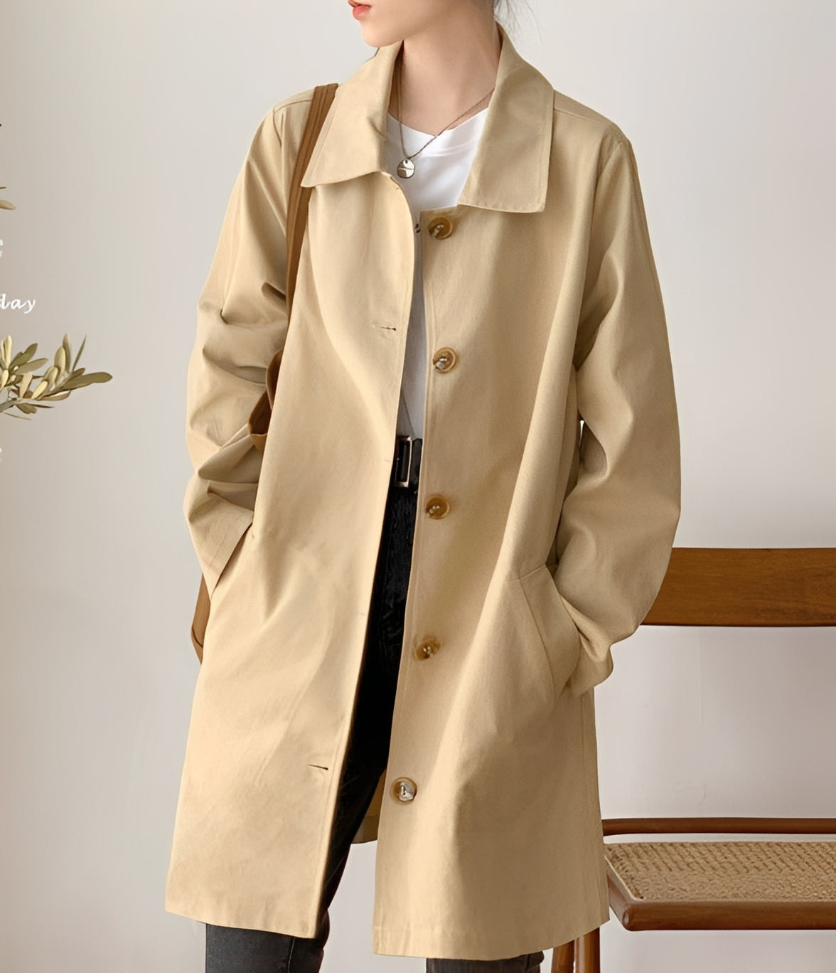 Rachael - Lässiger einreihiger Damen-Trenchcoat