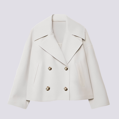 Bethney - Stilvolle kurze Wolljacke mit Reverskragen für Damen