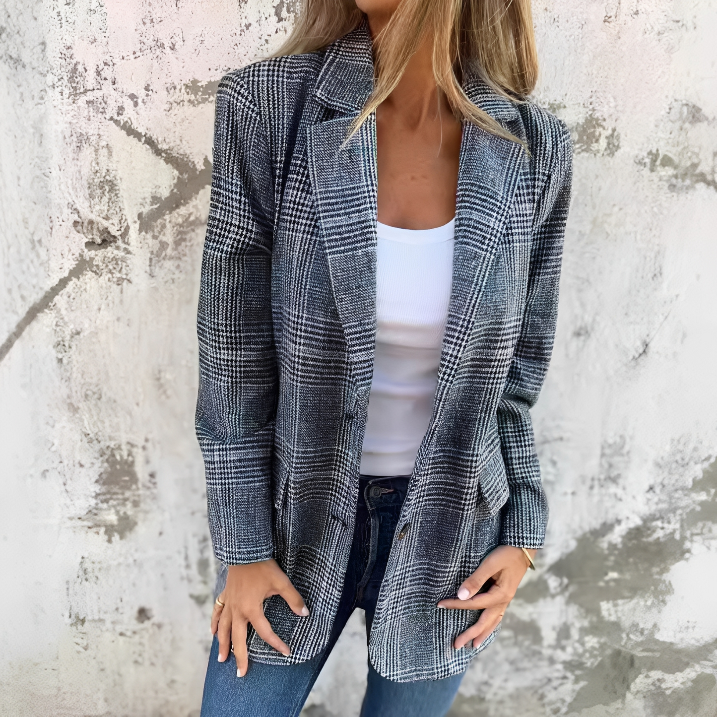 Ellen - Damenblazer mit Karomuster für formelle Anlässe